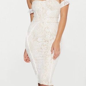White lace midi dress